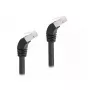 DeLOCK RJ45 sieťový kábel Cat.6A 45° zahnutý nadol 2 m čierny