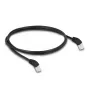 DeLOCK RJ45 sieťový kábel Cat.6A S/FTP 45° zahnutý nahor 1 m čierny