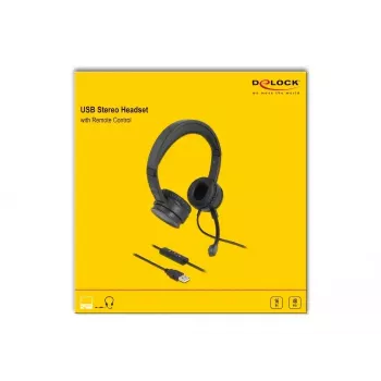 Headset DeLOCK USB stereo headset s káblovým ovládačom