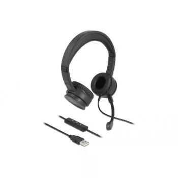 Headset DeLOCK USB stereo headset s káblovým ovládačom