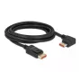 DisplayPort kábel DeLOCK 8K 60 Hz 3 m konektor samec rovný na konektor samec 90° zahnutý