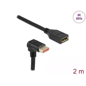 DisplayPort predlžovací kábel DeLOCK 87091 2 m 90° zahnutý nadol