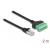 DeLOCK RJ45 kábel Cat.6 konektor samec na adaptér na svorkovnicu 2 m čierny zelený