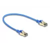 DeLOCK RJ45 sieťový kábel Kat.8.1 F/FTP tenký 0,3 m modrý 40000 Mbit/s