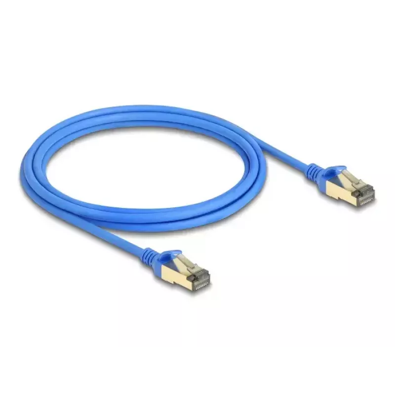 DeLOCK RJ45 sieťový kábel Kat.8.1 F/FTP tenký 2 m modrý