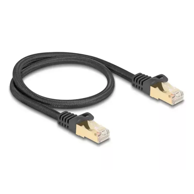 Sieťový kábel DeLOCK RJ45 80316 konektor samec na konektor samec Cat.6A 0,5 m čierny