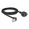 DeLOCK sieťový predlžovací kábel S/FTP RJ45 90° zahnutý na RJ45 Cat.6A 2 m čierny
