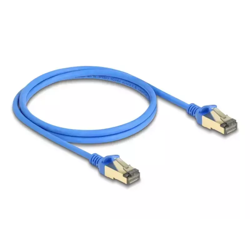DeLOCK RJ45 sieťový kábel Cat.8.1 F/FTP tenký 1 m modrý