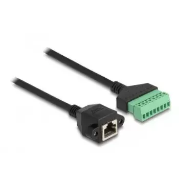 DeLOCK RJ45 kábel Cat.6 konektor samica na adaptér na svorkovnicu 2 m