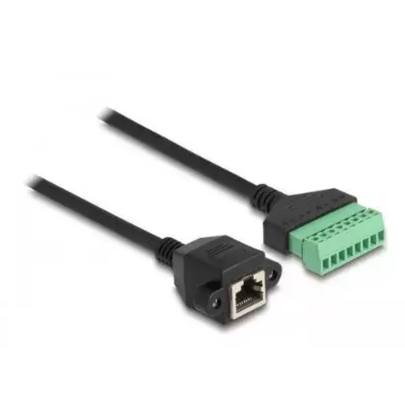 DeLOCK RJ45 kábel Cat.6 konektor samica na adaptér na svorkovnicu 2 m