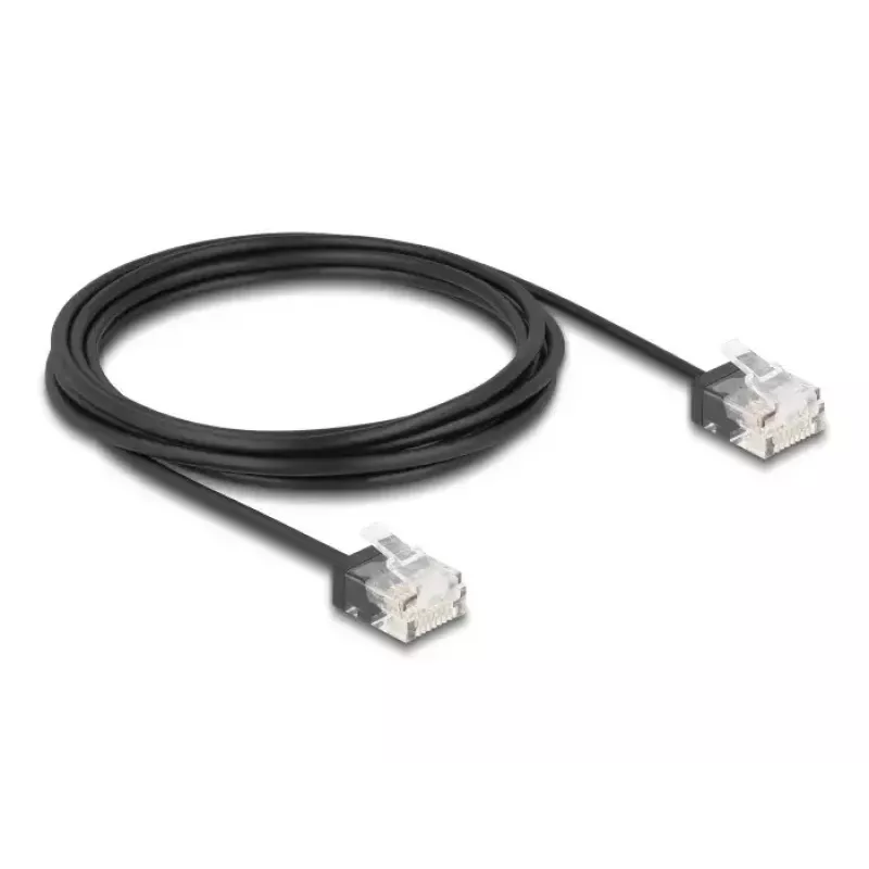 Sieťový kábel DeLOCK RJ45 Cat.6 UTP ultra tenký 3 m čierny
