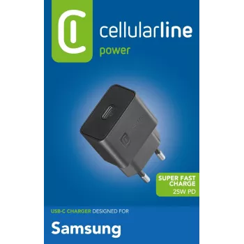 Cellularline Super Fast Charger 25W – Samsung 25W USB-C Super Fast Charge PD napájací zdroj