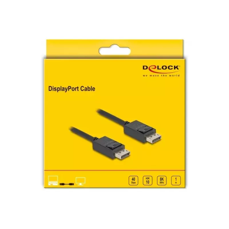 DisplayPort kábel DeLOCK 80492 8K 60Hz 40Gbps 1m