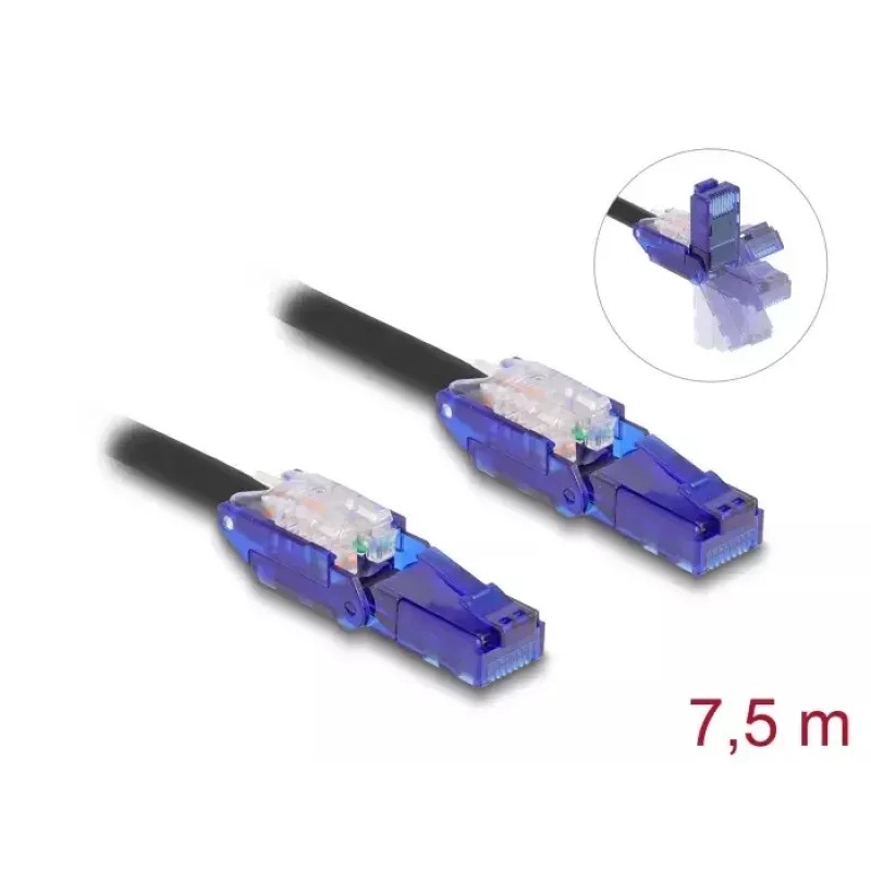 Sieťový kábel DeLOCK 80930 RJ-45 Cat6 7,5 m čierny fialový