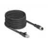 Sieťový kábel DeLOCK 80595 M12 na RJ-45 Cat5e 10 m čierny