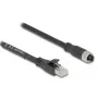 Sieťový kábel DeLOCK 80595 M12 na RJ-45 Cat5e 10 m čierny