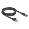 Sieťový kábel DeLOCK 80590 M12 na RJ-45 Cat5e 2 m čierny