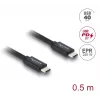 DELOCK koaxiálny kábel USB C na USB C USB4 Gen 3x2 40 Gbit/s USB PD 3.1 240W 0,5 m