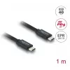 Koaxiálny kábel USB-C na USB-C DELOCK USB4 Gen 3x2 40 Gbit/s USB PD 3.1 240 W 1 m