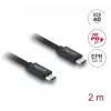 DELOCK USB4 Gen 3x2 koaxiálny kábel USB-C na USB-C 40 Gbps PD 3.1 240 W 2 m