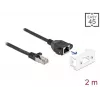 DeLOCK sieťový kábel 87112 2 m Cat6a S/FTP RJ-45 čierny biely