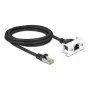 DeLOCK sieťový kábel 87112 2 m Cat6a S/FTP RJ-45 čierny biely
