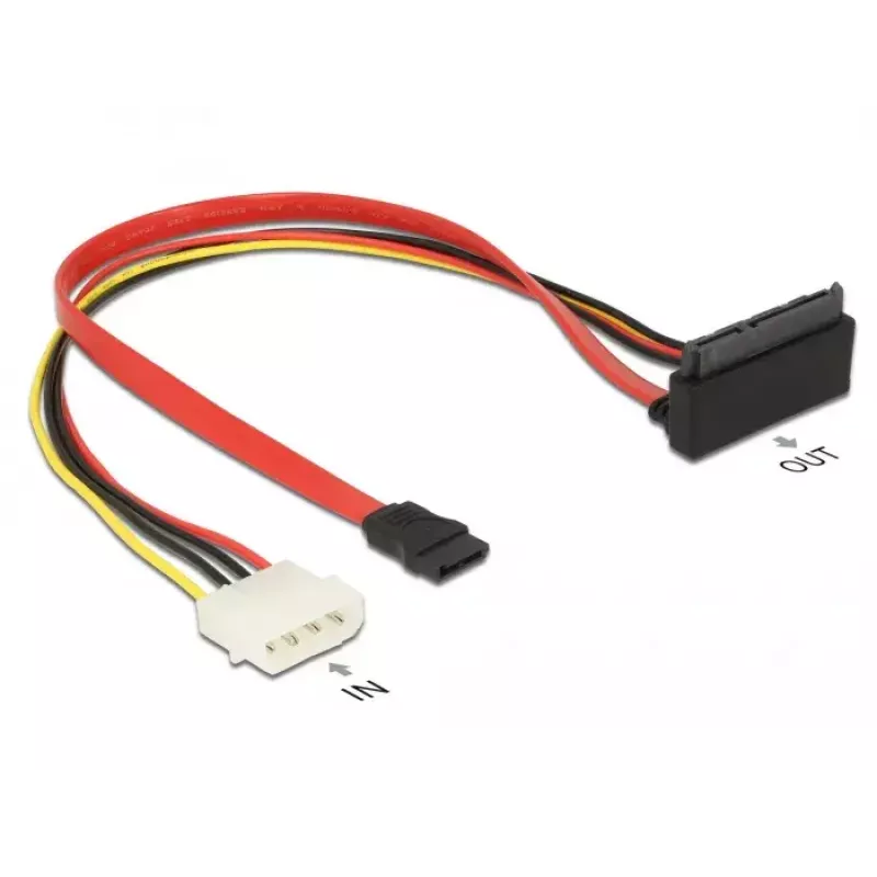 SATA kábel DeLOCK 85514 0,3 m 1x Molex 4-Pin 1x SATA 22-Pin 1x SATA 7-Pin