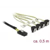 Interný napájací kábel DeLOCK 85686 0,5 m Mini SAS SFF-8087 na 4 SATA