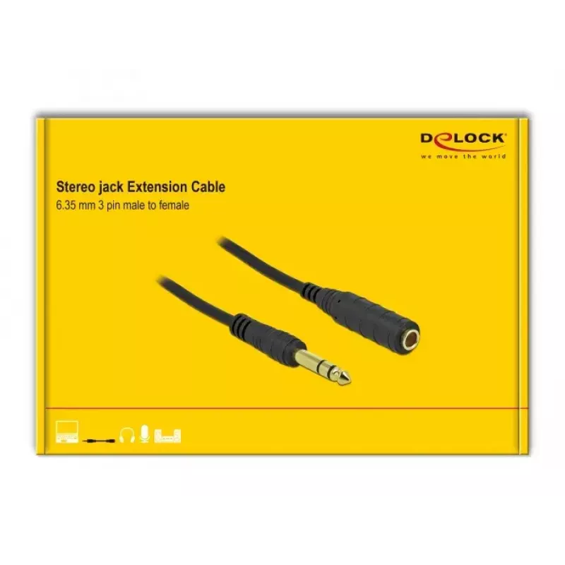 Stereo kábel s jack konektorom predlžovací DELOCK 86766 10 m čierny