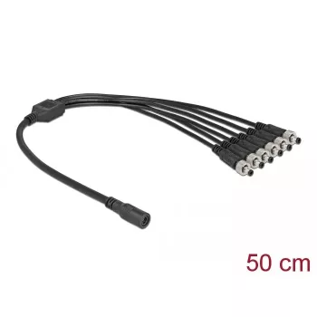 Rozbočovač káblov DeLOCK 86591 5,5 x 2,1 mm 1 x konektor samica na 6 x konektor samec skrutkovateľný
