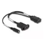 DeLOCK HDMI kábel 4K 60 Hz s DC napájaním 2,1 x 5,5 mm 0,30 m Panel-Mount