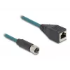 DeLOCK M12 adaptérový kábel X-kódovaný 8-pinový konektor samica na RJ45 konektor samica 50 cm