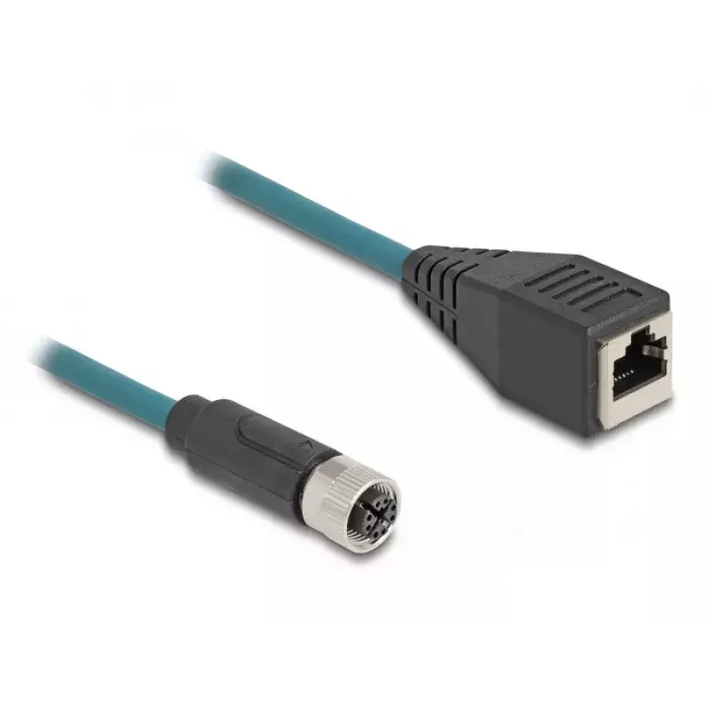 DeLOCK M12 adaptérový kábel X-kódovaný 8-pinový konektor samica na RJ45 konektor samica 50 cm