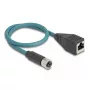DeLOCK M12 adaptérový kábel X-kódovaný 8-pinový konektor samica na RJ45 konektor samica 50 cm