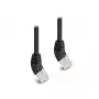 DeLOCK RJ45 sieťový kábel Cat.6A S/FTP 45° nahor zahnutý 3 m čierny