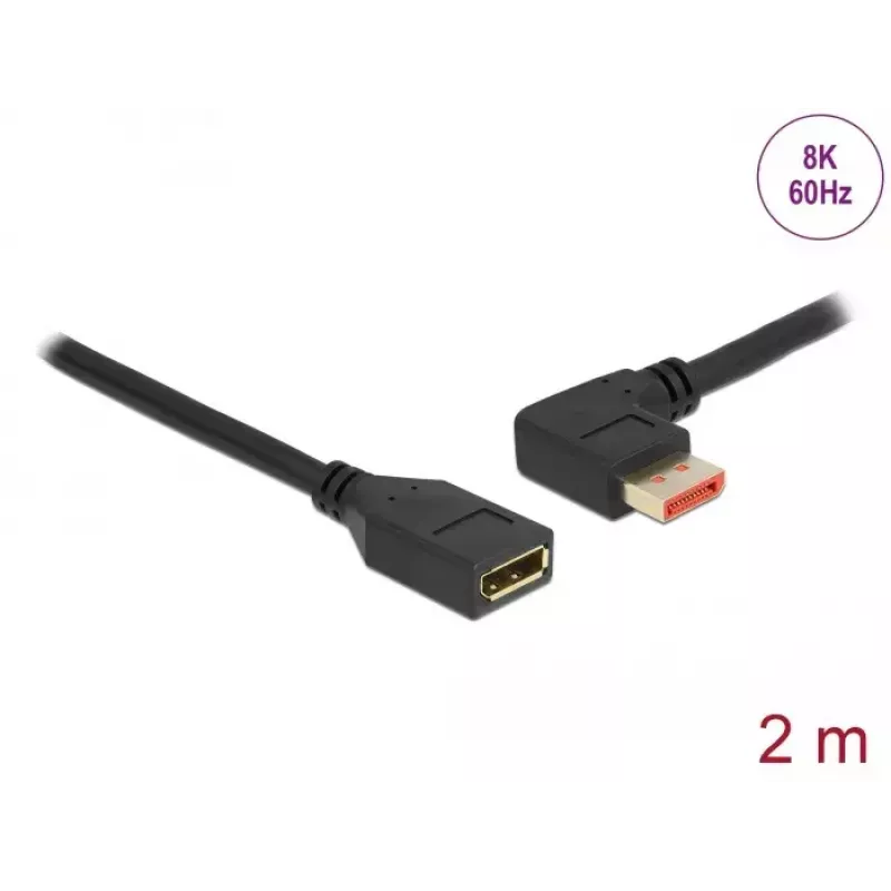 DisplayPort predlžovací kábel DeLOCK 87075 2 m 90° vľavo zahnutý