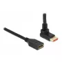 DisplayPort predlžovací kábel DeLOCK 90° nahor zahnutý 8K 60 Hz 1 m