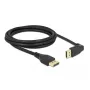 DeLOCK 87150 kábel DisplayPort 1.4, rovný a uhlový 90° nahor, 8K 60 Hz, 2 m, čierny