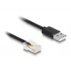 DeLOCK RJ50 na USB 2.0 Type-A špirálový kábel 2 m čierny