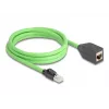 Sieťový kábel DeLOCK RJ45 Cat.6A konektor samec na konektor samica 2m zelený