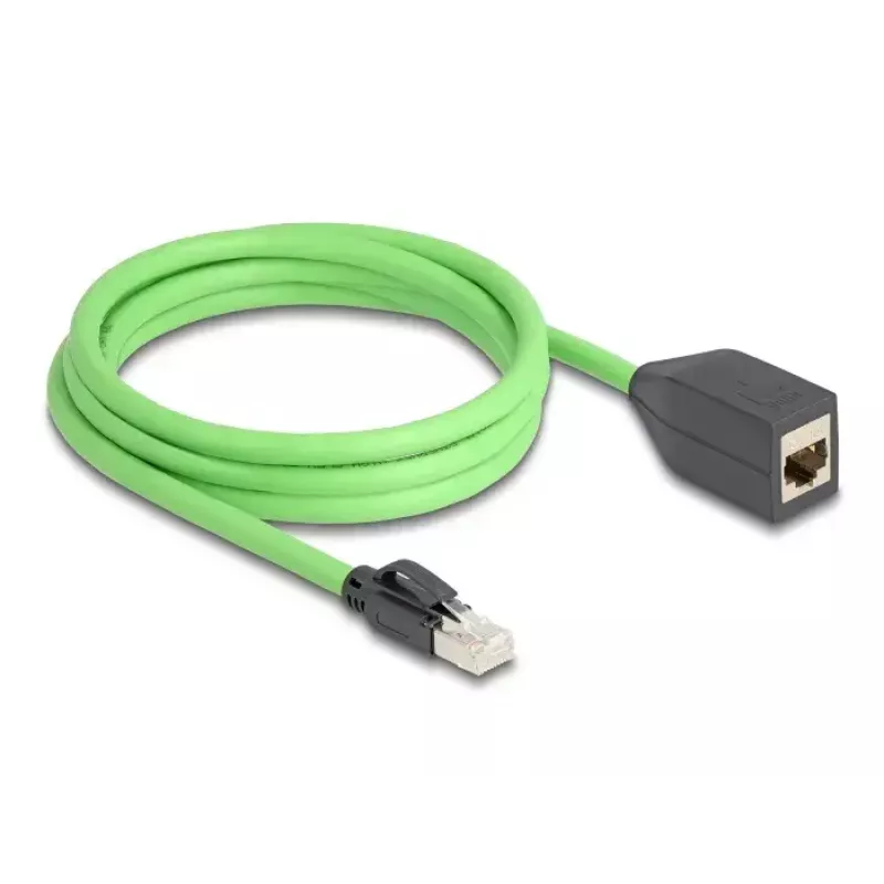 Sieťový kábel DeLOCK RJ45 Cat.6A konektor samec na konektor samica 2m zelený