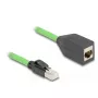 Sieťový kábel DeLOCK RJ45 Cat.6A konektor samec na konektor samica 2m zelený