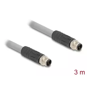 DeLOCK 80534 Senzorový/akčný kábel 3 m RST M12 sivý
