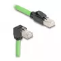 Sieťový kábel DeLOCK RJ45 Cat.6A konektor samec na konektor samec zahnutý nadol 2 m zelený