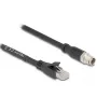 Sieťový kábel DeLOCK 80577 M12 na RJ-45 Cat5e 1 m čierny