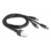 DeLOCK 90168 Kábel Mini-Fit 6-pin na 3x konektor DC 5,5x2,5 mm, 1 m, čierny