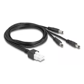 DeLOCK 90168 Kábel Mini-Fit 6-pin na 3x konektor DC 5,5x2,5 mm, 1 m, čierny