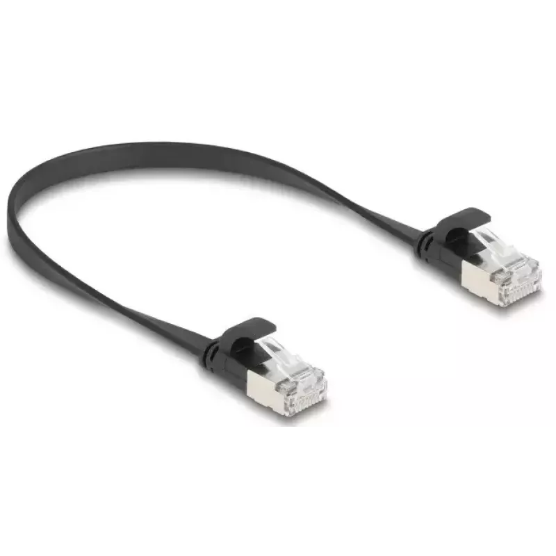 Sieťový kábel DeLOCK 81161 RJ-45 Cat6a 0,25 m čierny