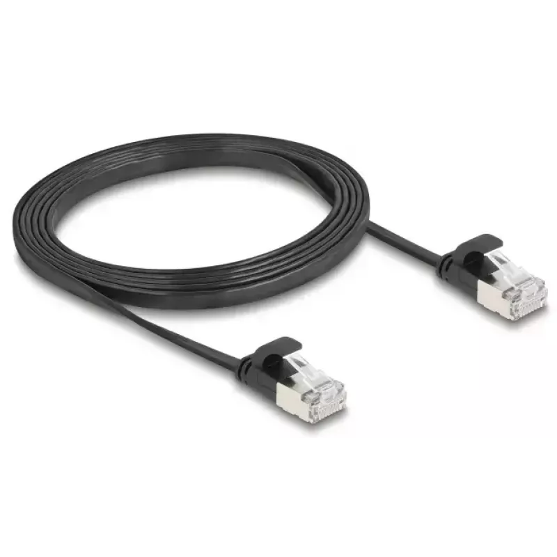 Sieťový kábel DeLOCK 81164 RJ-45 Cat6a 1,5 m čierny