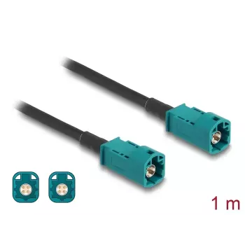 Koaxiálny kábel DELOCK 90678 HSD Z na HSD Z, 1 m, čierny/modrý